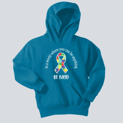 Youth - Be Kind Ribbon Hoodie - Autism Awareness Thumbnail