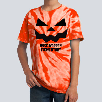 Youth Tie-Dye T-Shirt - Fall Holidays - Jack O' Lantern Thumbnail