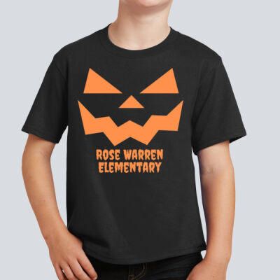 Youth T-Shirt - Fall Holidays - Jack O' Lantern - Orange Thumbnail
