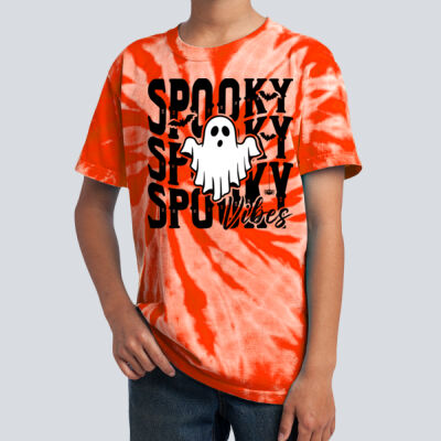Youth Tie-Dye T-Shirt - Fall Holidays - Spooky Vibes Thumbnail