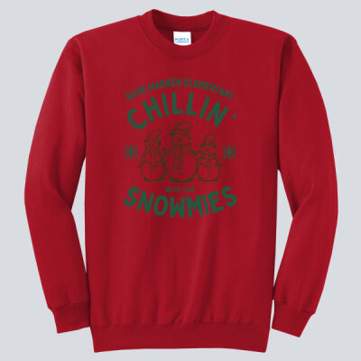Adult Crewneck - Winter - Chillin With The Snowmies Green Thumbnail