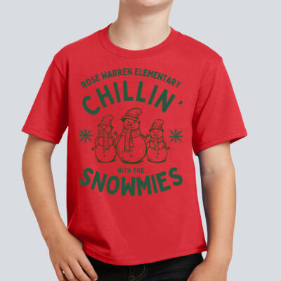Youth T-Shirt - Winter - Chillin With The Snowmies Green Thumbnail