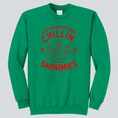 Adult Crewneck - Winter - Chillin With The Snowmies Red Thumbnail
