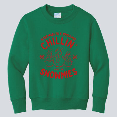 Youth Crewneck - Winter- Chillin With The Snowmies Red Thumbnail