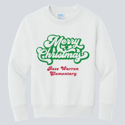 Youth Crewneck - Winter - Merry Christmas Red and Green  Thumbnail