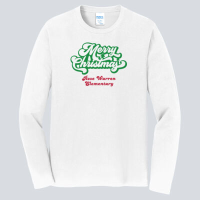 Adult Long Sleeve Shirt - Winter - Merry Christmas Red and Green  Thumbnail