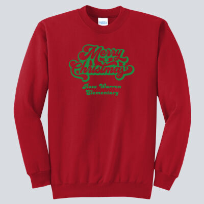 Adult Crewneck - Winter - Merry Christmas Green Thumbnail