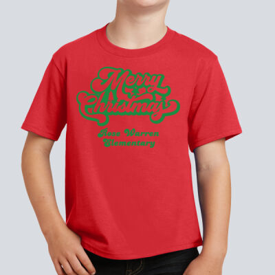 Youth T-Shirt - Winter - Merry Christmas Green Thumbnail