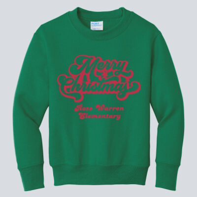  Youth Crewneck - Winter - Merry Christmas Red Thumbnail