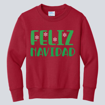 Youth Crewneck - Winter - Feliz Navidad Green Thumbnail