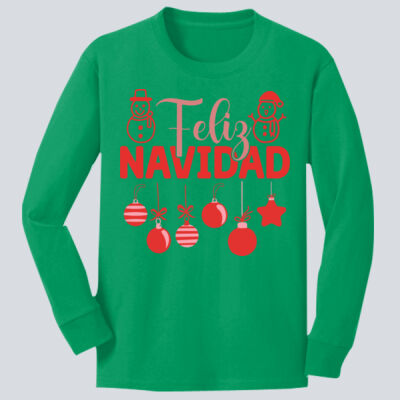 Youth Long Sleeve Shirt - Winter - Feliz Navidad Red Thumbnail