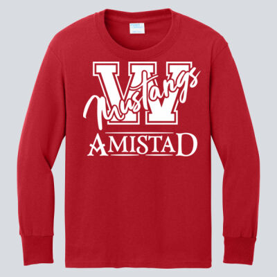 Youth Long Sleeve Shirt - House Amistad - Mustangs Thumbnail